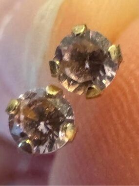 14k Pink Stone Stud Earrings